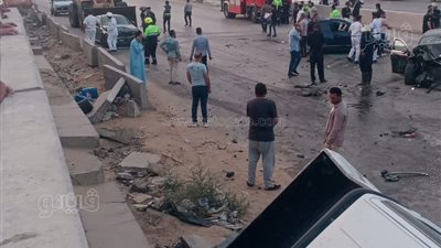 بينهم شقيقان، انتشال 4 جثث بحادث تصادم ميكروباص بسيارة نقل بالطريق الدائري 