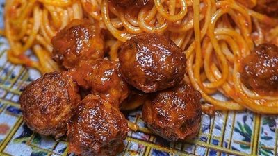 طريقة عمل المكرونة بكرات اللحم بنكهة الباربيكيو 