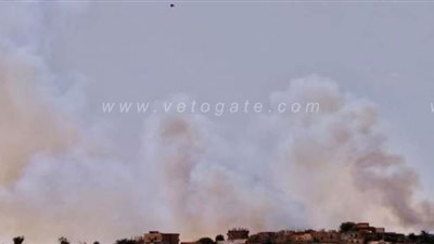 نشوب حريق بمزارع نخيل بواحة الداخلة فى الوادى الجديد | صور