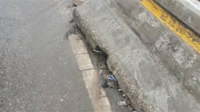 هبوط أرضي أعلى طريق محور 26 يوليو | صور