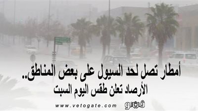 أمطار تصل لحد السيول على بعض المناطق.. الأرصاد تعلن طقس اليوم السبت
