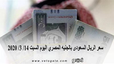 سعر الريال السعودى بالجنيه المصري اليوم السبت 14/ 3/ 2020