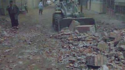 انهيار جزئي لأحد المنازل بسبب عاصفة التنين في أسيوط