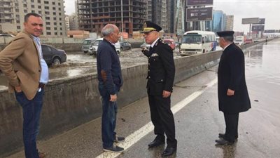 المرور: الانتهاء من سحب مياه الأمطار أعلى الطريق الدائري