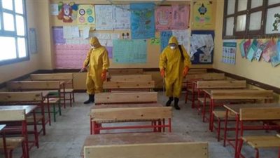 الوادي الجديد تبدأ تعقيم المدارس ضمن إجراءات الوقاية من الكورونا | صور