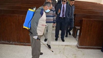 بدء تعقيم جامعة العريش للحد من انتشار فيروس كورونا | صور