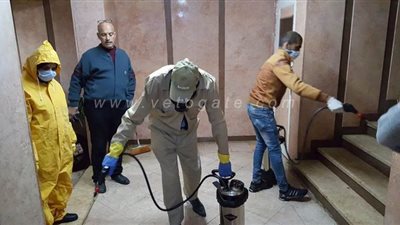 15 صورة لتطهير منزل الهندي المصاب بفيروس كورونا في بورسعيد