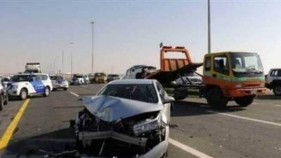 مصرع وإصابة 4 أشخاص بحادث تصادم 3 سيارات بمحور المشير طنطاوي