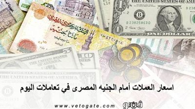 اسعار العملات أمام الجنيه المصرى في تعاملات اليوم 20 مارس 2020