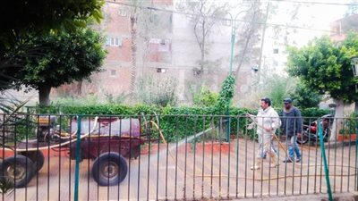 تطهير مستشفى الحميات بالمنصورة