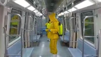 أعمال التطهير والتعقيم لمترو الأنفاق لمواجهة كورونا|فيديو