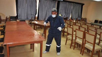 تعقيم شامل بنادي بورفؤاد للوقاية من فيروس كورونا