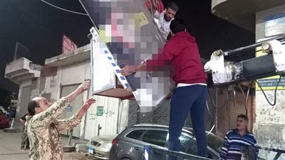 حملات مكثفة لإزالة الإعلانات المخالفة بالدقهلية | صور 