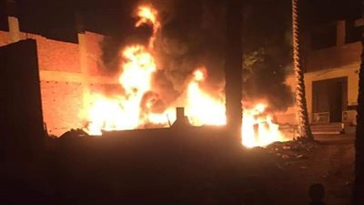 إخماد حريق نشب داخل مخزن خردة في الحوامدية | صور