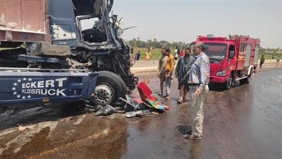 تصادم سيارتي نقل ثقيل بالمنوفية