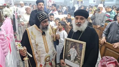 الأنبا نوفير يطيب رفات الشهيدة دميانة بشبين القناطر