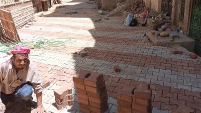 استكمال تركيب بلاط الإنترلوك بحارات زرزارة والسيدة نفيسة بأسيوط (صور) 