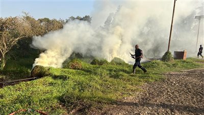 انتداب المعمل الجنائي لبيان سبب حريق أرض زراعية بكورنيش المعادي