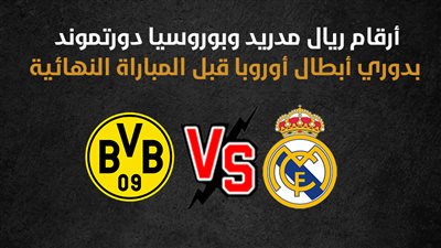 أرقام ريال مدريد وبوروسيا دورتموند بدوري أبطال أوروبا قبل المباراة النهائية (إنفوجراف)