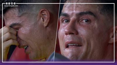بكاء هستيري لكريستيانو رونالدو بعد خسارة كاس الحرمين أمام الهلال (فيديو)