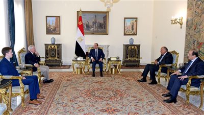 رسائل السيسي لوفد الكونجرس وعضو الشيوخ الأمريكي لوقف إطلاق النار بغزة