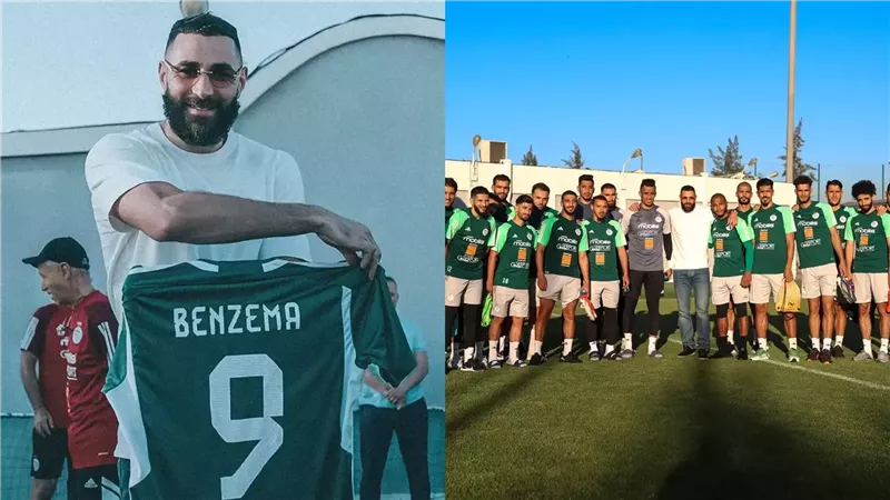 بنزيما في تدريبات