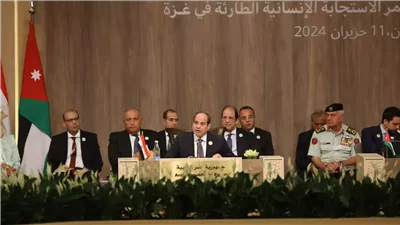 أبرز تصريحات السيسي خلال مؤتمر الاستجابة الإنسانية الطارئة لغزة (إنفوجراف)