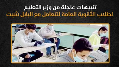 تنبيهات عاجلة من وزير التعليم لطلاب الثانوية العامة للتعامل مع البابل شيت (إنفوجراف) 