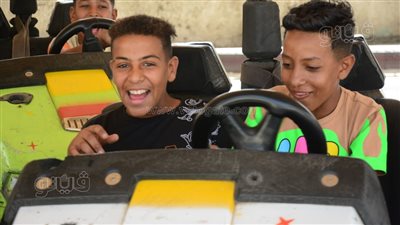 العربات الكهربائية وسيلة الأطفال للاحتفال بعيد الأضحى في الحديقة اليابانية (صور)