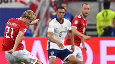 يورو 2024، الدنمارك يتعادل مع إنجلترا 1/1 في الشوط الأول
