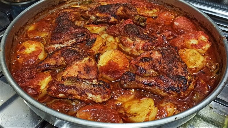  صينية البطاطس بالفراخ،