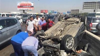 قرارات النيابة في حادث انقلاب سيارة أعلى صحراوى الصف