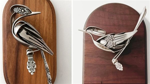 فنان يحول الملاعق والأشواك إلى أعمال فنية فنان يحول الملاعق والأشواك إلى أعمال فنية