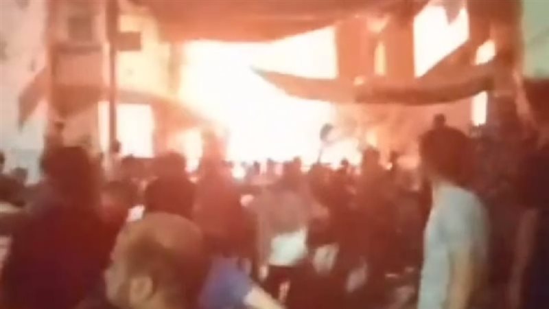 حريق المحلات بمنطقة