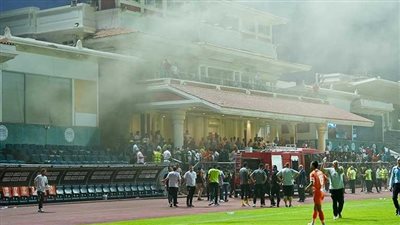 لقطات جديدة من إستاد الإسكندرية بعد الحريق أثناء مباراة سموحة وبيراميدز (فيديو وصور)