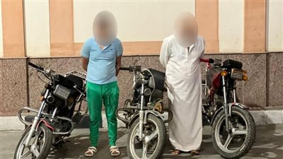 ضبط 5 لصوص لسرقة المساكن والدراجات النارية والأجهزة الكهربائية 