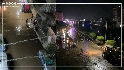 أول اختبار للمحافظ الجديد، غرق شوارع حي الزهور بالزقازيق بسبب انفجار خط مياه رئيسي (صور)