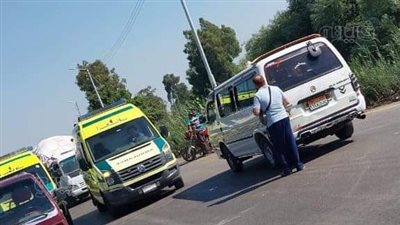 وفاة طفل وإصابة آخر إثر حادث تصادم في طريق طنطا - بسيون (صور)