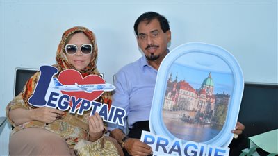 مصر للطيران تفتتح خط طيران مباشرا بين القاهرة والعاصمة التشيكية براغ (صور)