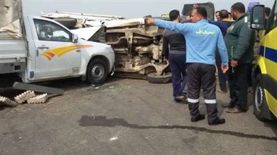 مصرع وإصابة 4 أشخاص فى حادث انقلاب سيارة بطريق أبوسمبل أسوان 