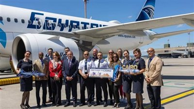 استقبال حافل لأولى رحلات مصر للطيران بمطار زيورخ