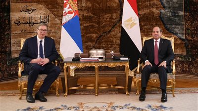 5 صور ترصد تفاصيل المباحثات المصرية الصربية بالاتحادية
