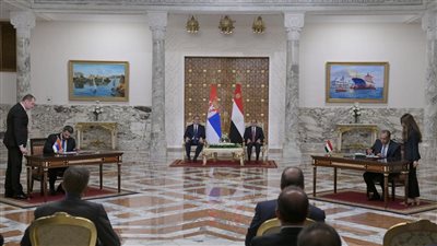 السيسي ونظيره الصربي يشهدان التوقيع على اتفاقيات تعاون (صور) 