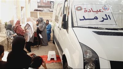 الكشف على 1810 مرضى بالقافلة الطبية بقرية ميت دمسيس في الدقهلية