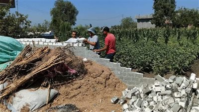 إزالة 9 حالات بناء مخالف بقريتين في البحيرة 