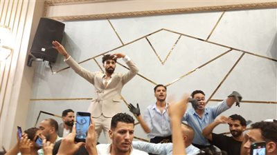 أول فيديو من حفل ليلة حنة مروان عطية نجم الأهلي بقاعة أفراح بالبحيرة 