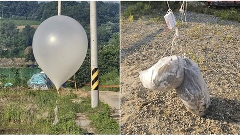 بالونات محملة بالنفايات،