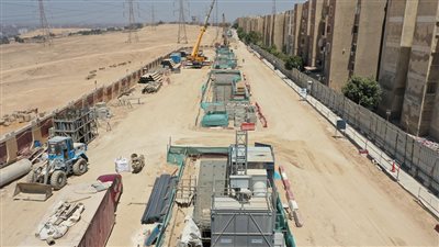  أعمال تنفيذ محطة حدائق الأهرام بالخط الرابع للمترو (صور)