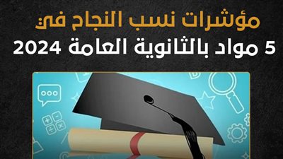 مؤشرات نسب النجاح في 5 مواد بالثانوية العامة 2024 (إنفوجراف)
