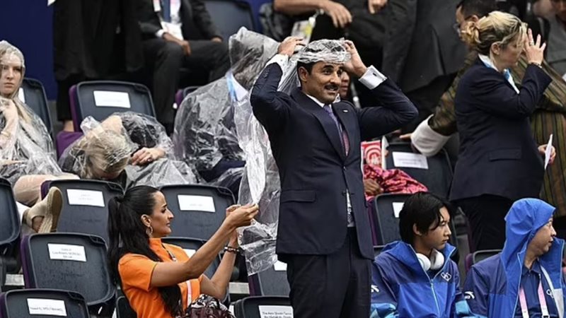 أمير قطر وزوجته،